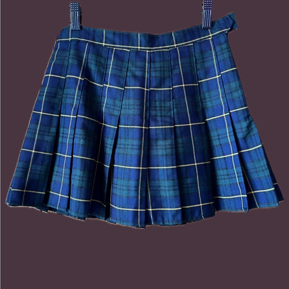 Plaid Tennis Skirt (Blue / Green / Yellow)
